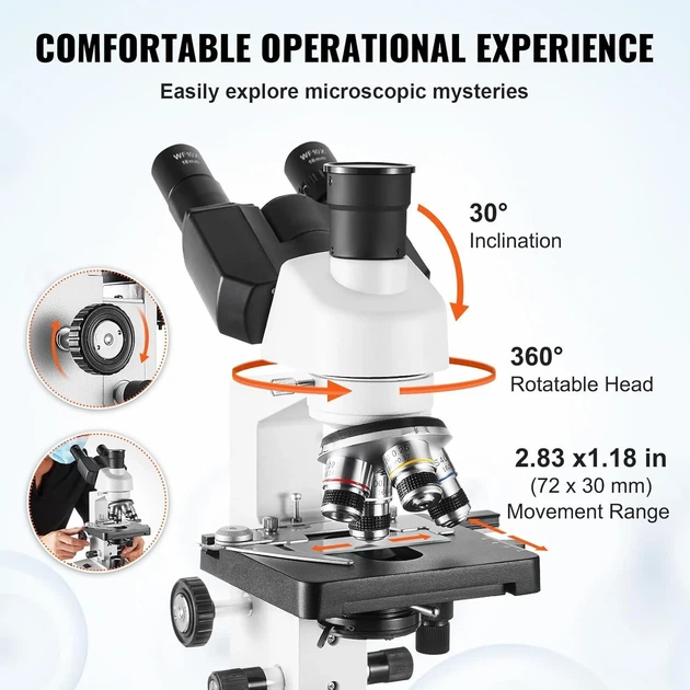 Цифровой микроскоп VEVOR XSP-36TV / 40X-5000X / White Б/В - Фото 3 Цифровой микроскоп VEVOR XSP-36TV / 40X-5000X / White Б/В - изображение 3