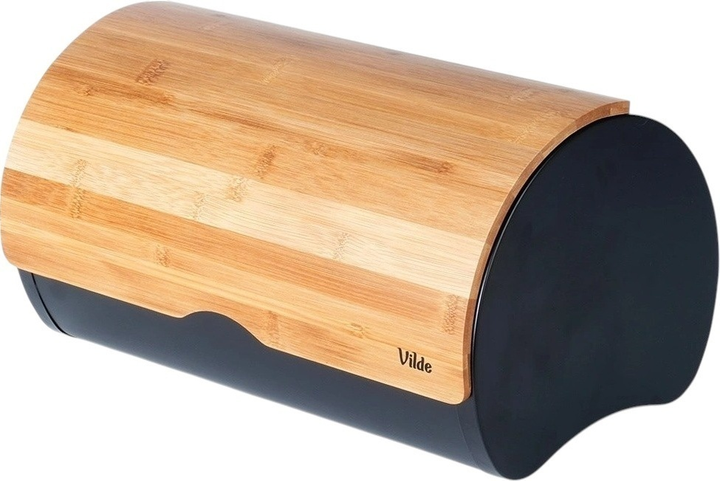 Chlebak Vilde stalowy drewniany Czarny (5904316472924) - obraz 1