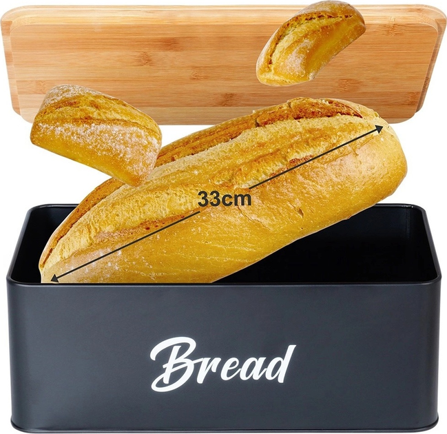 Zestaw Vilde Chlebak metalowy Czarny + Pojemniki kuchenne 4 elementy (5904316472948) - obraz 5