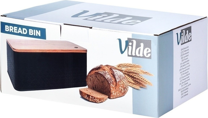 Хлібниця Vilde металева з дерев'яною дошкою Чорна (5904316472900) - зображення 11