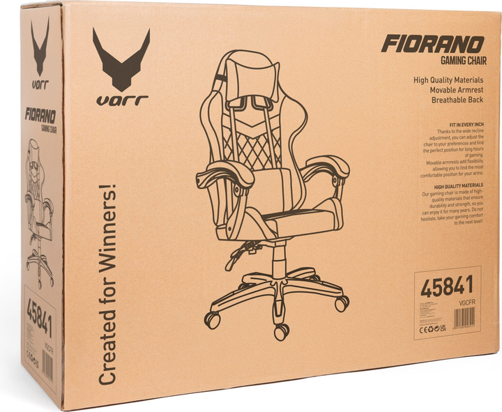 Fotel gamingowy VARR Fiorano Black-Grey (5907595458412) - obraz 10