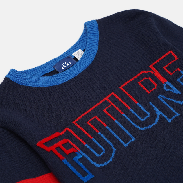 Дитячий светр для хлопчика Chicco 09069530000000 110 см Темно-синій (8059609167197) - зображення 3