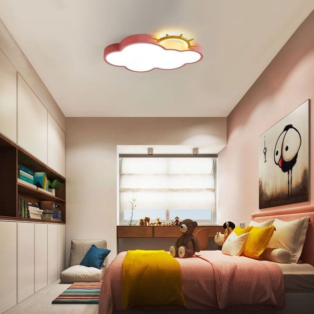 Lampa LED z pilotem Ikonka Lumela Chmurka różowa - obraz 10