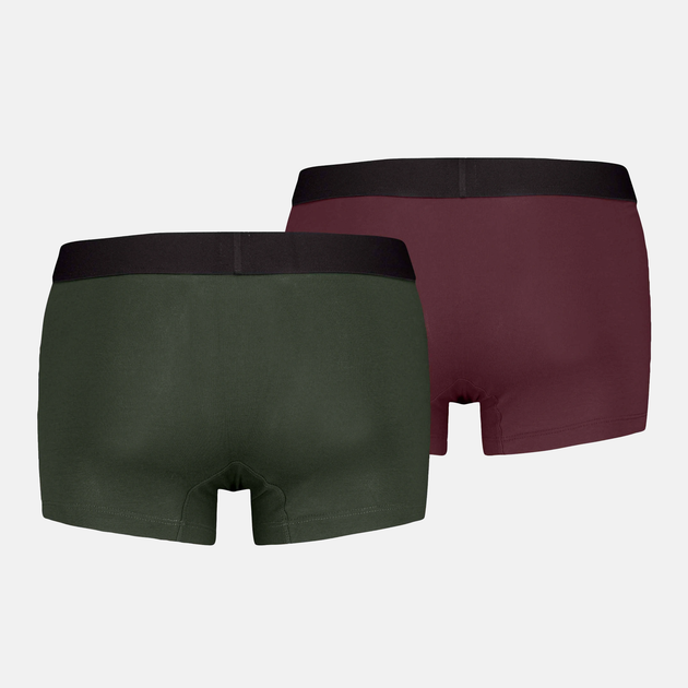 Zestaw majtek męskich typu bokserki Levi`s Men Solid Basic Trunk Org Co 2P 37149-1165 M 2 szt. Zielony/Czerwony - obraz 2