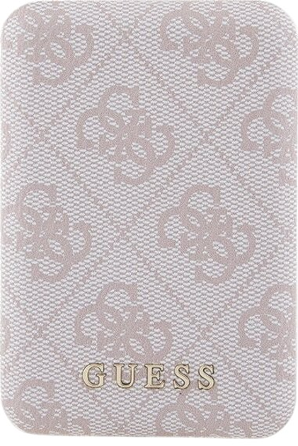 Комплект Guess Case 4G Metal Logo for iPhone 15 + Powerbank 5000mAh MagSafe Pink (GUBPM5P15S4GEMGP) - зображення 4