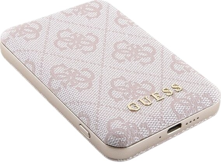Комплект Guess Case 4G Metal Logo for iPhone 15 + Powerbank 5000mAh MagSafe Pink (GUBPM5P15S4GEMGP) - зображення 6