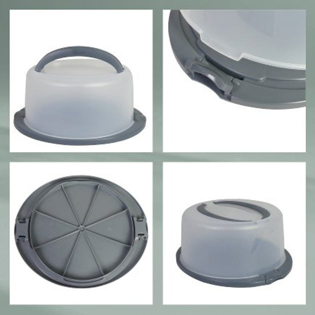 Pojemnik na ciasto Kela Deli Szary 30 cm (4025457121739) - obraz 2