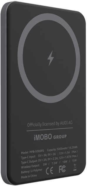УМБ Audi Big Logo 5000 mAh 15W Space Gray (6955250226493) - зображення 5
