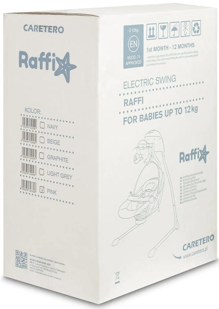 Гойдалка електрична Caretero Raffi Рожева (5903076307828) - зображення 19