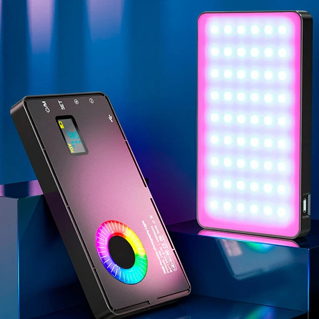 Видеосвет BauTech RGB для фото и видеосъемки LED-M1SE с универсальным креплением Серый (1016-394-00) - изображение 2