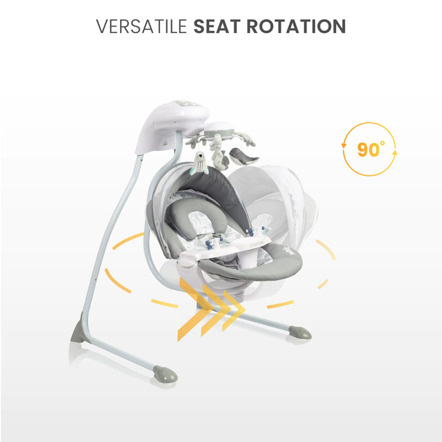 Гойдалка електрична Caretero Raffi Графітова (5903076320575) - зображення 12