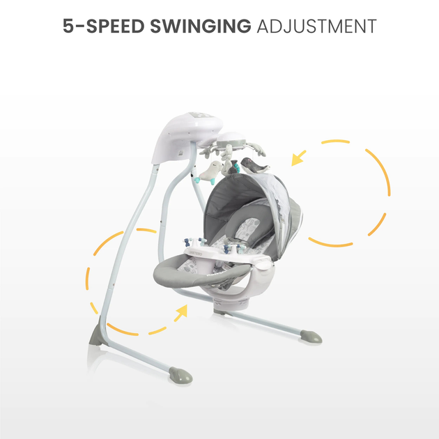 Гойдалка електрична Caretero Raffi Графітова (5903076320575) - зображення 15