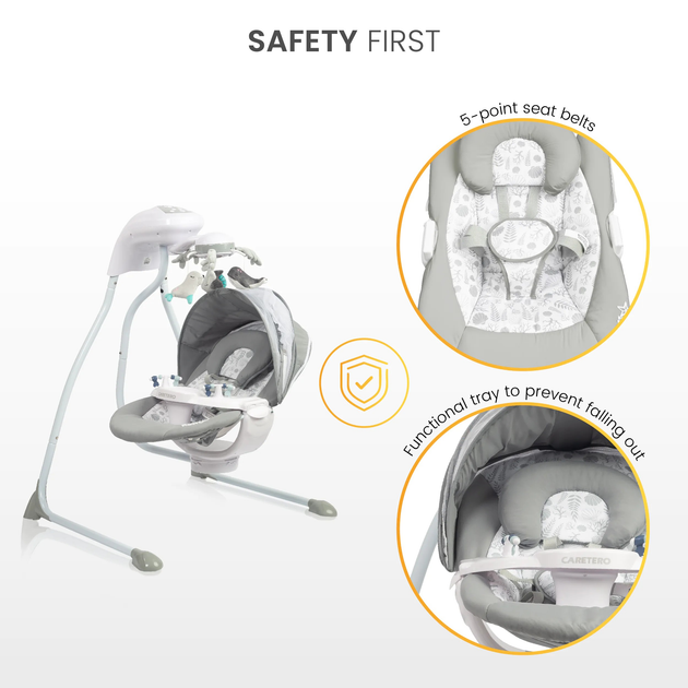 Гойдалка електрична Caretero Raffi Графітова (5903076320575) - зображення 16