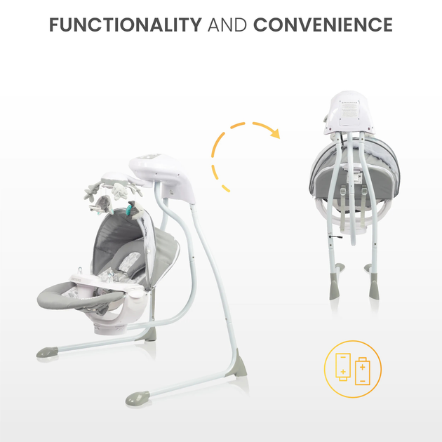 Гойдалка електрична Caretero Raffi Графітова (5903076320575) - зображення 18