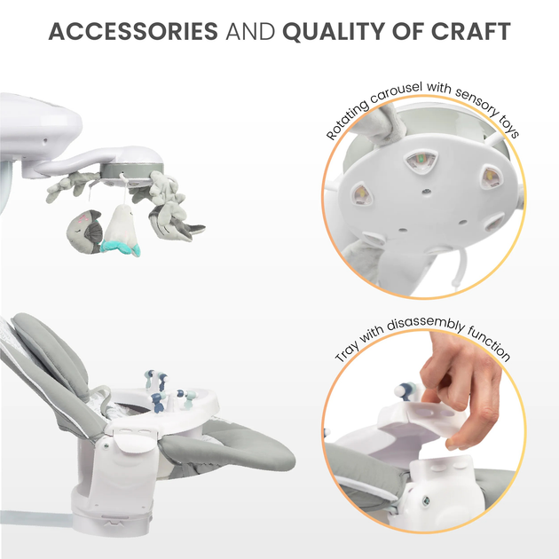 Гойдалка електрична Caretero Raffi Графітова (5903076320575) - зображення 19