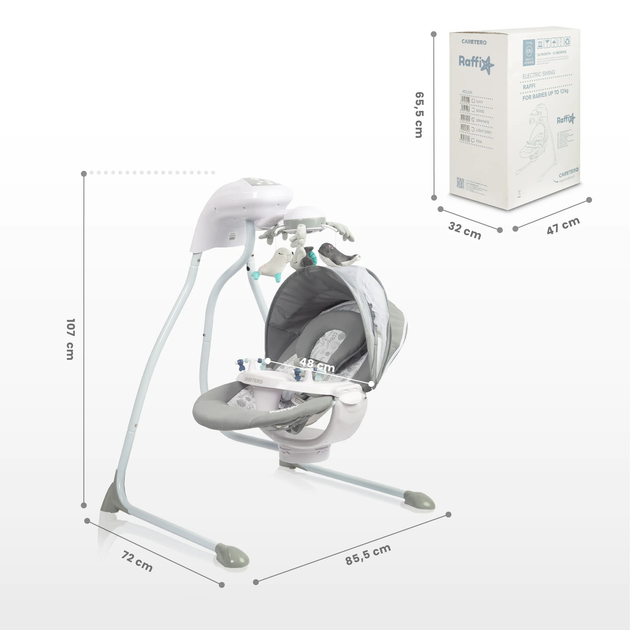 Гойдалка електрична Caretero Raffi Графітова (5903076320575) - зображення 20