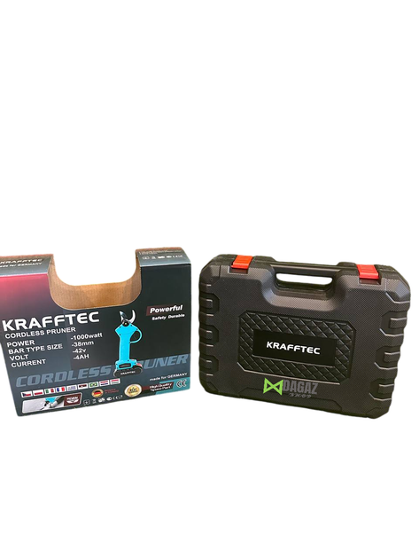 Секатор акумуляторний в кейсі Krafftec (42V, 4AH), професійний секатор, портативний (3465447) - Фото 6 Секатор акумуляторний в кейсі Krafftec (42V, 4AH), професійний секатор, портативний (3465447) - зображення 6
