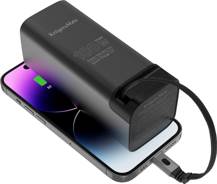 УМБ Kruger&Matz KM0915 20000 mAh 100W Black (5901890123822) - зображення 7