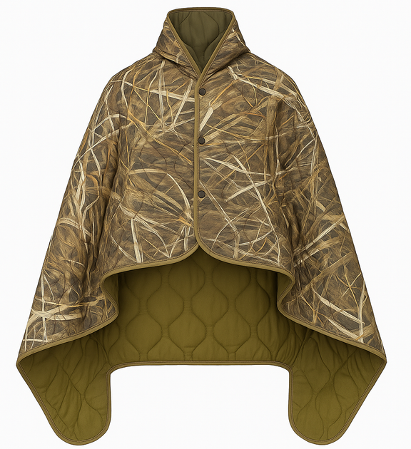 Одеяло кемпинговое с чехлом — Reed Camo — 150 × 200 см (KT7001011) — с кнопками для использования под пончо - Фото 2 Одеяло кемпинговое с чехлом — Reed Camo — 150 × 200 см (KT7001011) — с кнопками для использования под пончо - изображение 2