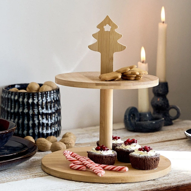 Етажерка HOMLA Bambou двоярусна з ялинкою 25 х 30 см (5904183868349) - зображення 2