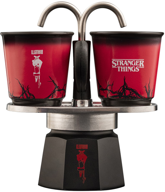 Гейзерна кавоварка Bialetti Mini Express Stranger Things 2tz + 2 чашки 90 мл термохромний принт (8006363095280) - зображення 2