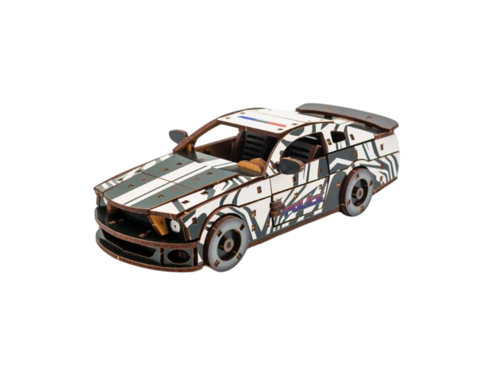 Деревянный 3D конструктор Muscle car GT, Puzzleоk (Puz-00639), 162 деталей (белая) - Фото 3 Деревянный 3D конструктор Muscle car GT, Puzzleоk (Puz-00639), 162 деталей (белая) - изображение 3
