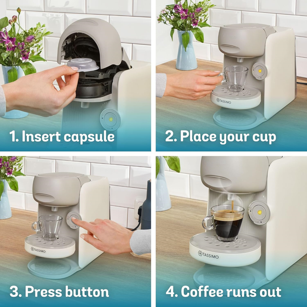 Набор Капсульная Кофеварка Tassimo Finesse Cream + Дегустационный Box 4 упаковки на 48 порций - изображение 7