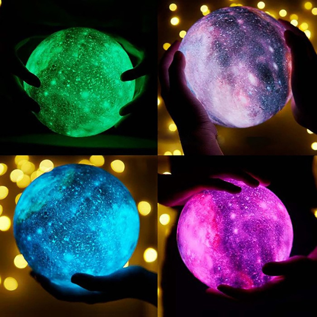 Ночник настольный Galaxy Magic 3D RGB moon light шар аккумуляторный детский - Фото 2 Ночник настольный Galaxy Magic 3D RGB moon light шар аккумуляторный детский - изображение 2