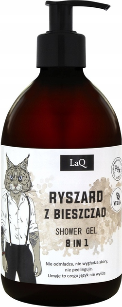 Набір косметики для догляду LaQ Natural Vegan Cosmetics Ryszard z Bieszczad Гель для душу 8 в 1 500 мл + Шампунь 300 мл (5905669761239) - зображення 2
