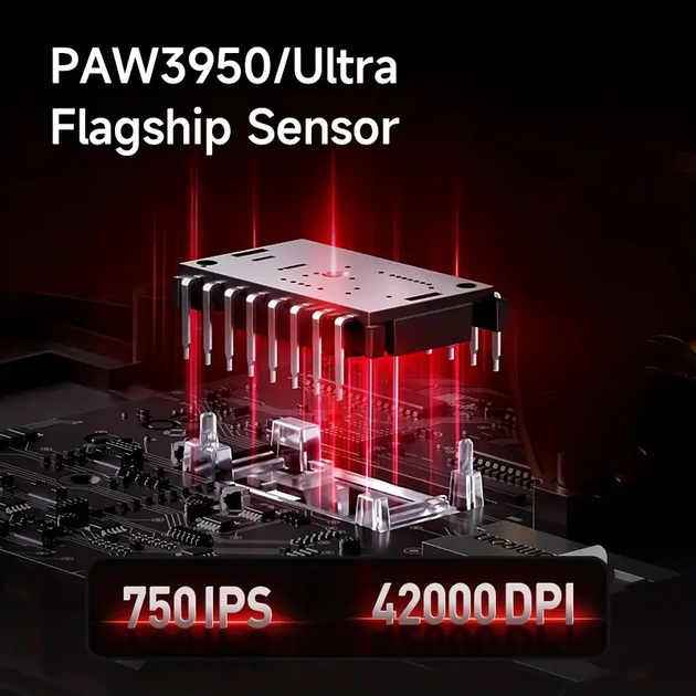 Бездротова ігрова миша MCHOSE K7 Ultra / Три режими підключення / PAW3950 / 42 000 DPI / Black - Фото 6 Бездротова ігрова миша MCHOSE K7 Ultra / Три режими підключення / PAW3950 / 42 000 DPI / Black - зображення 6