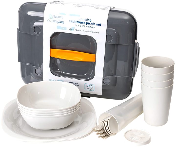 Набір для пікніка Platinet для 4 осіб 26 елементів у практичному контейнері (PCTS27G) - зображення 1