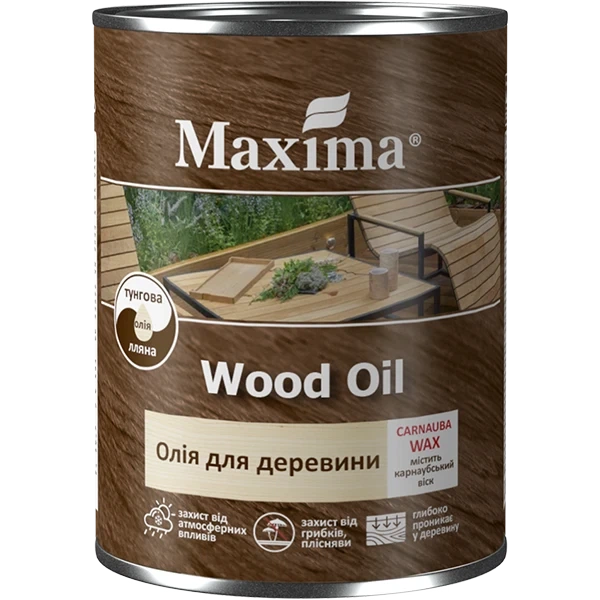 Олія для деревини Maxima махагон 0.65 кг - Фото 1 Олія для деревини Maxima махагон 0.65 кг - зображення 1