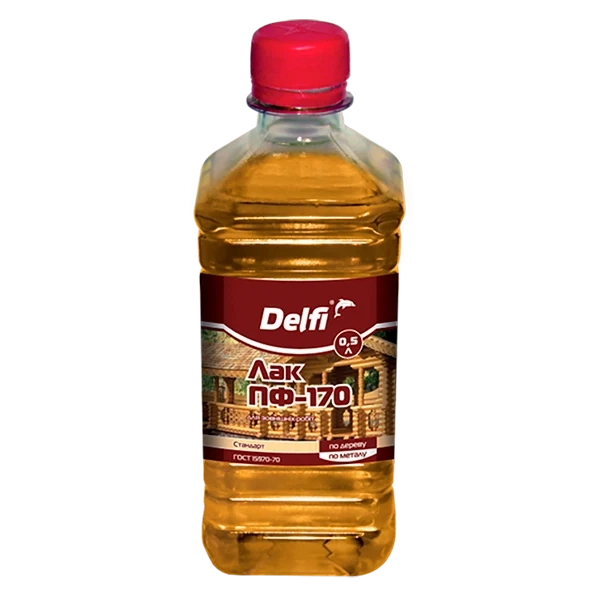 Лак ПФ-170 Delfi бесцветный глянцевый 0.5 л - Фото 1 Лак ПФ-170 Delfi бесцветный глянцевый 0.5 л - изображение 1
