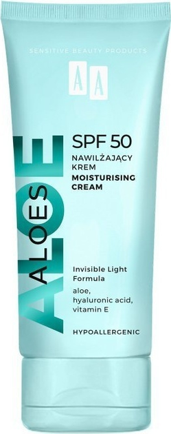 Крем для обличчя AA Cosmetics Aloes зволожувальний SPF 50 40 мл (5900116100050) - зображення 1