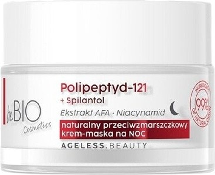 Нічний крем-маска для обличчя BeBio Ageless Beauty Polipeptyd-121 + Spilantol 50 мл (5908233662727) - зображення 2