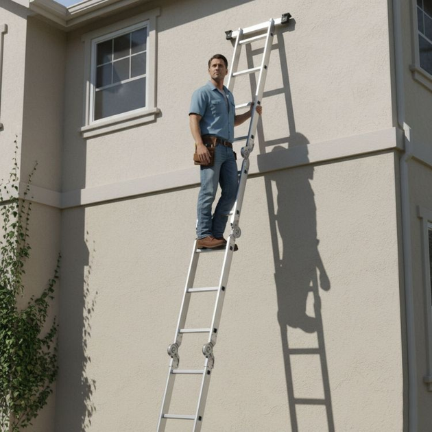 Drabina aluminiowa wielofunkcyjna ModernHome by Multistore 4 x 3 przegubowa składana WK4210-3D (5905817009237) - obraz 9