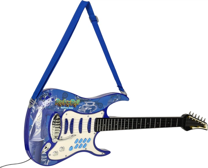 Gitara elektryczna KIK z mikrofonem i wzmacniaczem Niebieska KX4332_1 (5713428013969) - obraz 4