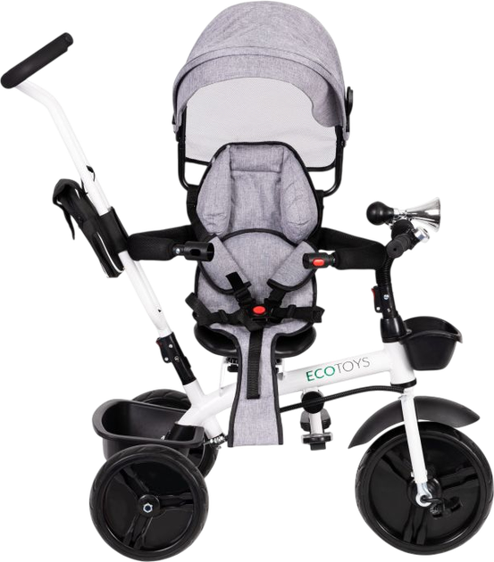 Rowerek trójkołowy EcoToys z obracanym siedziskiem 360° JM-322 Szary (5903769974238) - obraz 3