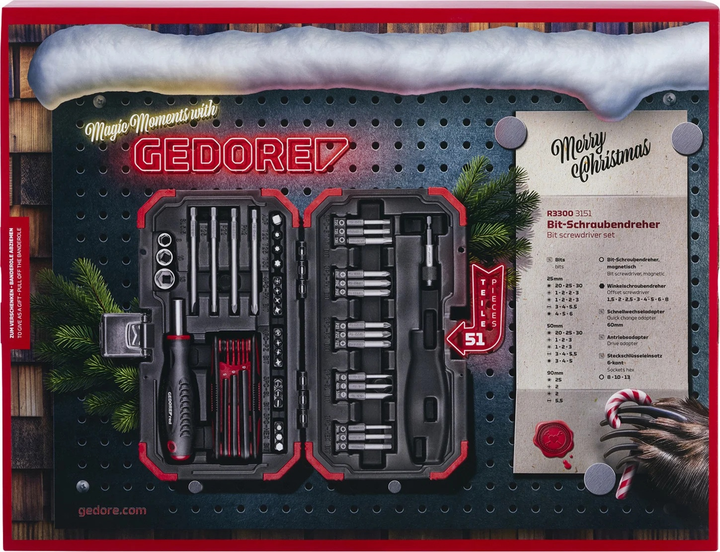 Набір інструментів Gedore Red Advent Calendar 2025 51 шт. (R33003151) - зображення 4