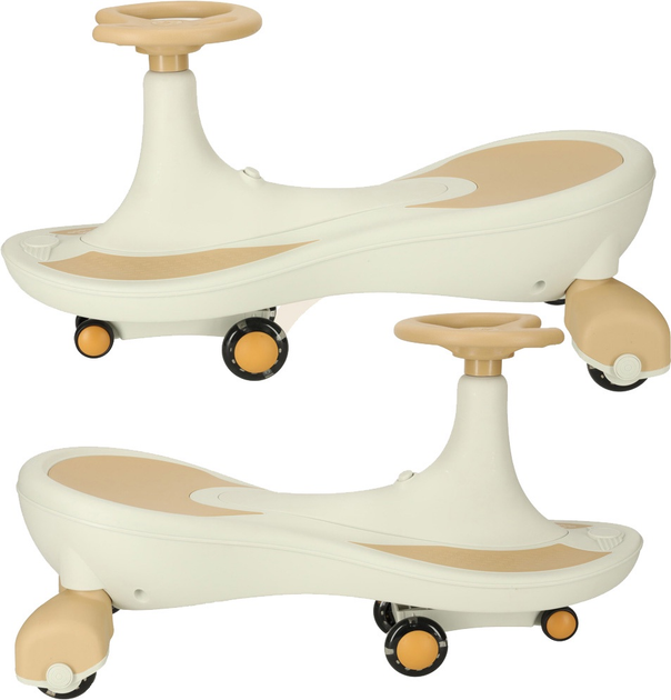 Jeździk grawitacyjny Swing Fix S4 LED Świecące koła + Muzyka 76 cm Beżowy Max 100 kg (5903039744028) - obraz 3