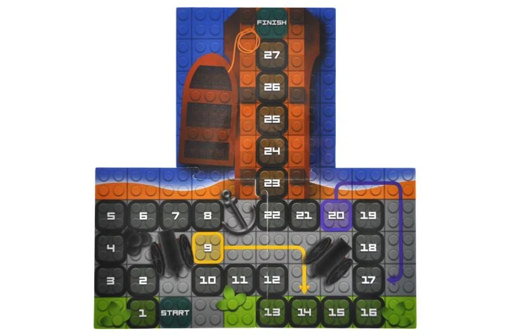 Конструктор блочний QB300-104 "Block&Steps: Піратський корабель" + ходилка і меморі гра 3в1, 41дет. qbee - изображение 8