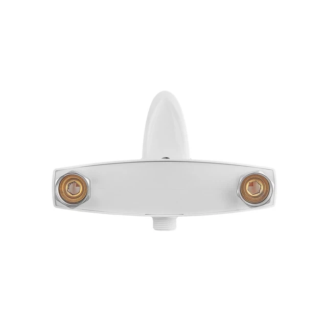 Смеситель для душевой кабины Plamix Cezar-003 SET White из термопластика (со шлангом, воронкой и кронштейном) (PM066 - изображение 6