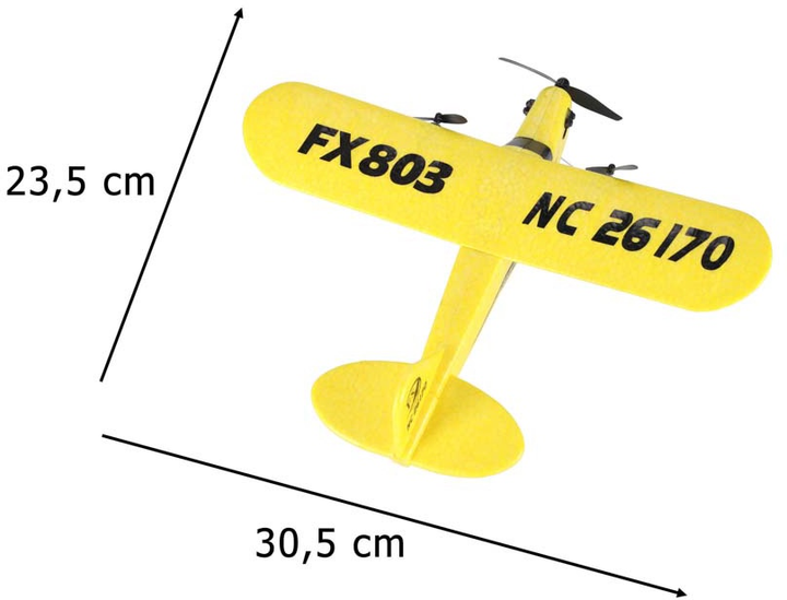 Літак радіокерований KIK Piper J-3Cub FX803 Жовтий (5903039743182) - зображення 4