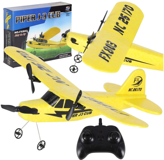 Літак радіокерований KIK Piper J-3Cub FX803 Жовтий (5903039743182) - зображення 5