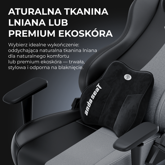 Fotel gamingowy Anda Seat Novis Plus XL Black Fabric (AD23YC-XL-01-B-F-B04) - obraz 14