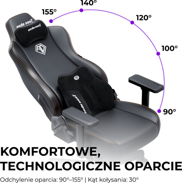 Крісло ігрове Anda Seat Novis Plus XL Elegant Black (AD23YC-XL-01-B-PV-B04) - зображення 14