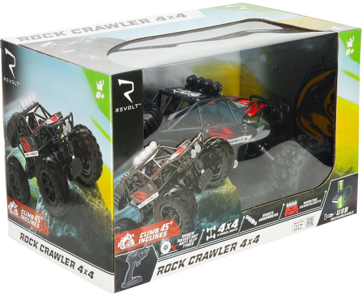 Автомобіль радіокерований KIK Rock Crawler Чорний (5903039752320) - зображення 1
