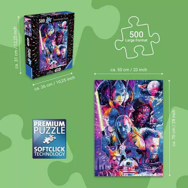 Пазл Ravensburger Star Wars Прихована загроза 500 елементів 12001338 (4005555013389) - зображення 3