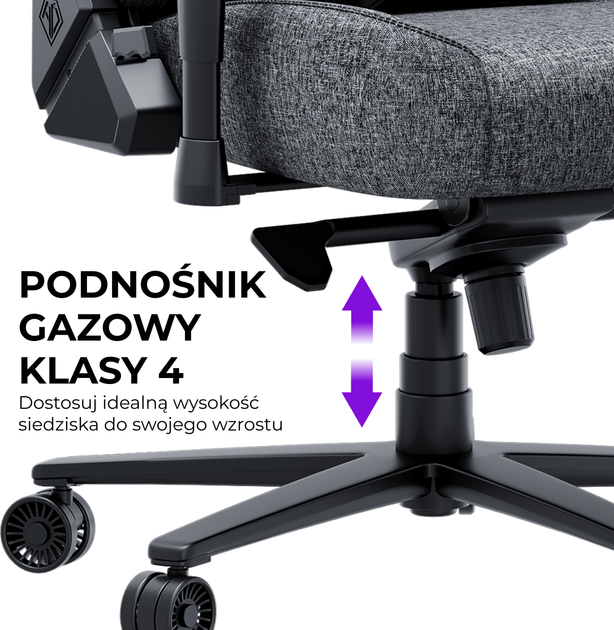 Fotel gamingowy Anda Seat Novis Plus XL Dark Gray Fabric (AD23YC-XL-01-GB-F-G04) - obraz 12