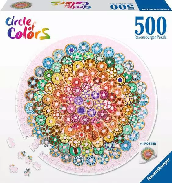 Пазл Ravensburger Circle of Colors Пончики 500 елементів 17346 (4005556173464) - зображення 1
